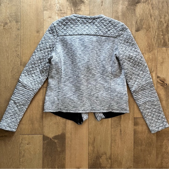 Maison Scotch Scotch & Soda Quilted Grey Moto Jacket - Picture 5 of 8